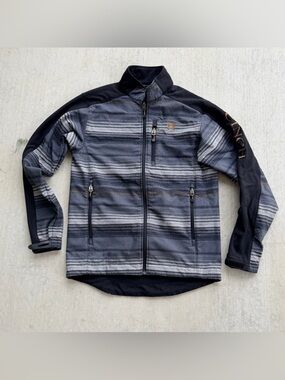 Cinch Jacket Mens XS Black Stripe Blanket Bonded Storm Defense Tech Shell Cowboy